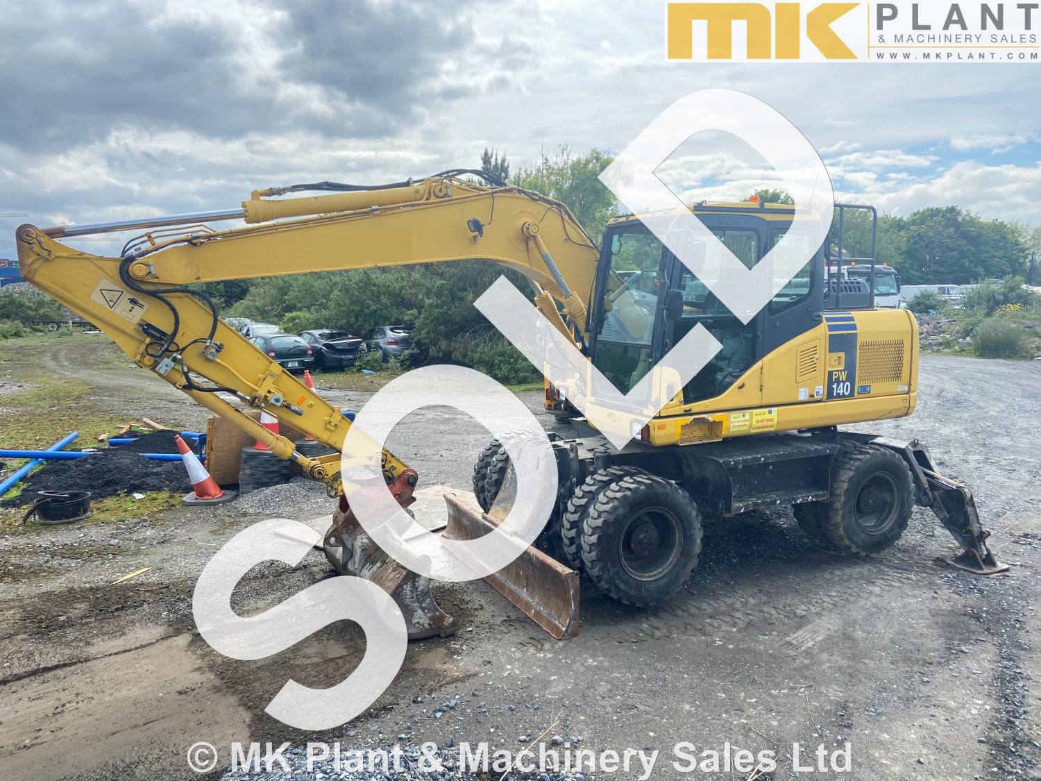 13 Komatsu Pw140 7 Wheeled Excavator Mk Plant